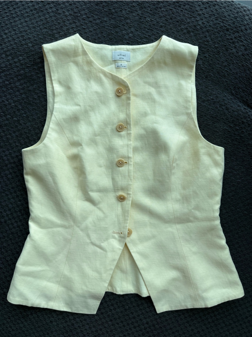 Wilfred Butter Yellow Button-Front Vest
